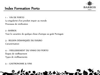 Index Formation Porto
