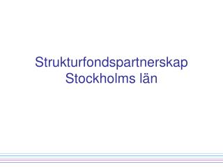 Strukturfondspartnerskap Stockholms län