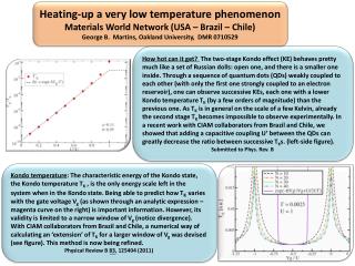 Heating-up a very low temperature phenomenon Materials World Network (USA – Brazil – Chile )