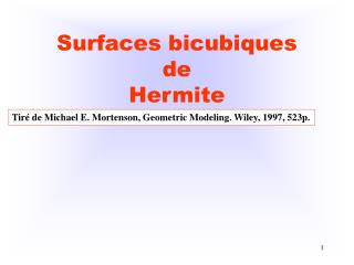 Surfaces bicubiques de Hermite