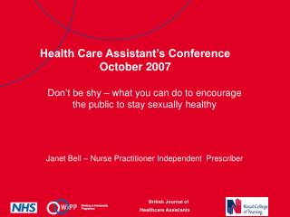 Health Care Assistant’s Conference October 2007
