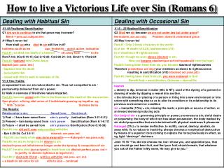 How to live a Victorious Life over Sin (Romans 6)