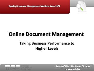 Online Document Management: Taking Business Performance to