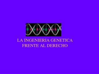 LA INGENIERIA GENETICA FRENTE AL DERECHO