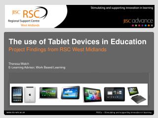 RSCs – Stimulating and supporting innovation in learning