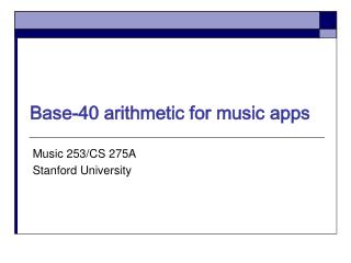 Base-40 arithmetic for music apps