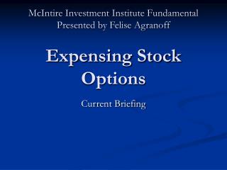 Expensing Stock Options