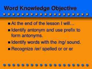 Word Knowledge Objective