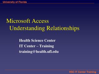 Microsoft Access Understanding Relationships