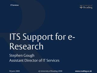 ITS Support for e­Research