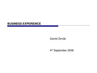 BUSINESS EXPERIENCE