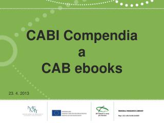 CABI Compendia a CAB ebooks