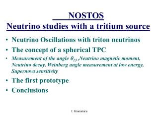 NOSTOS Neutrino studies with a tritium source