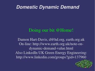 Domestic Dynamic Demand