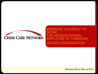 BRINGING YOURSELF TO WORK: THE MISSION-DRIVEN EMPLOYEE OF A MISSION-DRIVEN ORGANIZATION