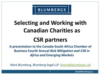 Selecting and Working with Canadian Charities as CSR partners