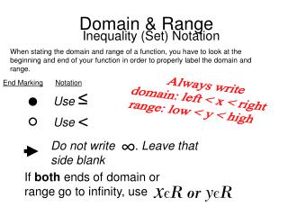 Domain &amp; Range