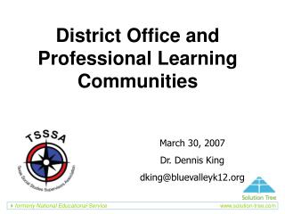 District Office and Professional Learning Communities