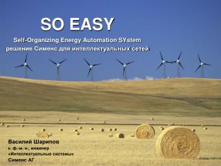 SO EASY Self-Organizing Energy Automation SYstem решение Сименс для интеллектуальных сетей