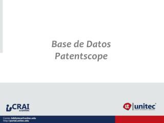 Base de Datos Patentscope