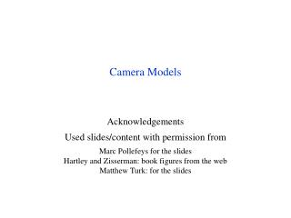 Camera Models
