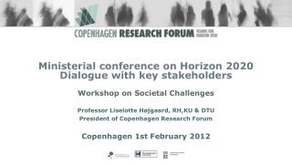 Ministerial conference on Horizon 2020 Dialogue with key stakeholders