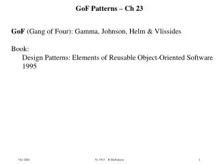 GoF Patterns – Ch 23