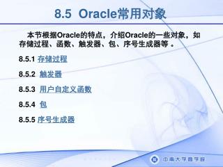 8.5 Oracle 常用对象