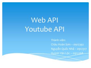 Web API Youtube API