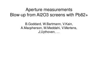 Aperture measurements Blow-up from Al2O3 screens with Pb82+