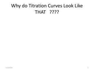 Why do Titration Curves Look Like THAT ????