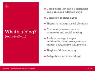 What’s a blog? (technically…)