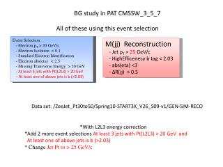 BG study in PAT CMSSW_3_5_7
