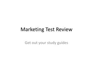 Marketing Test Review