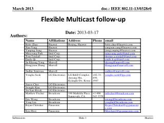 Flexible Multicast follow-up