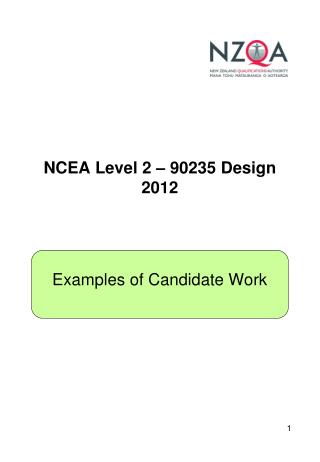 NCEA Level 2 – 90235 Design 2012