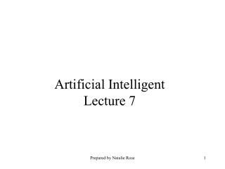 Artificial Intelligent Lecture 7