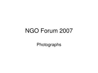 NGO Forum 2007