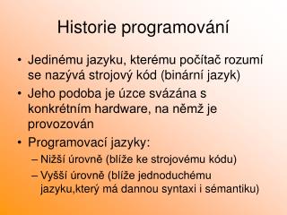 Historie programování