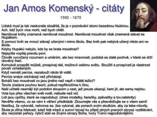 Jan Amos Komenský - citáty