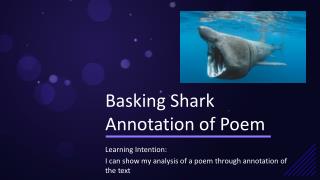Basking Shark Annotation of Poem