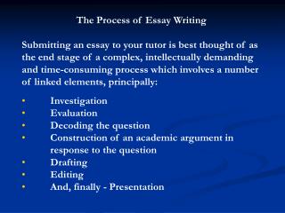 Writing a process essay ppt