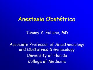 Anestesia Obstétrica