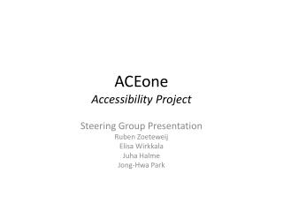 ACEone Accessibility Project
