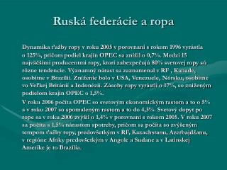 Ruská federácie a ropa