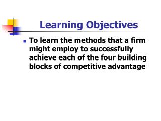Learning Objectives
