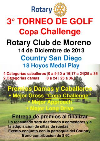 3° TORNEO DE GOLF Copa Challenge