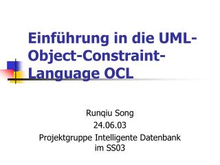 Einführung in die UML-Object-Constraint-Language OCL