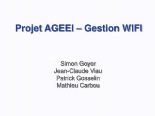 Projet AGEEI – Gestion WIFI