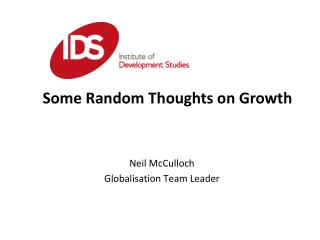 Neil McCulloch Globalisation Team Leader